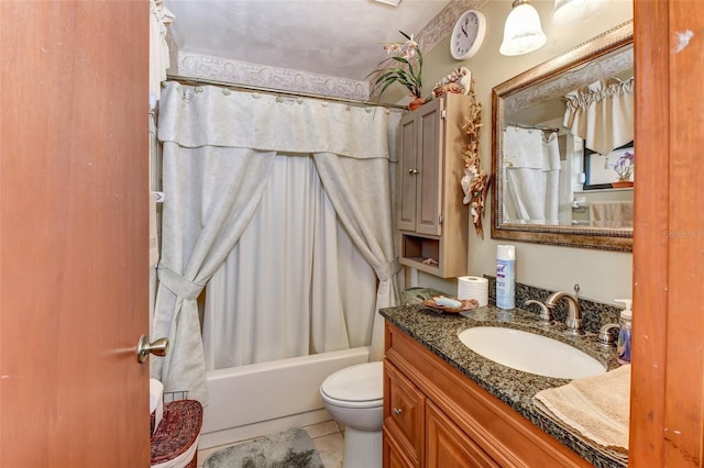 2345 Tomoka Farms Rd, Port Orange, FL 32128 - full bath with vanity, shower / tub combo, and tile patterned flooring