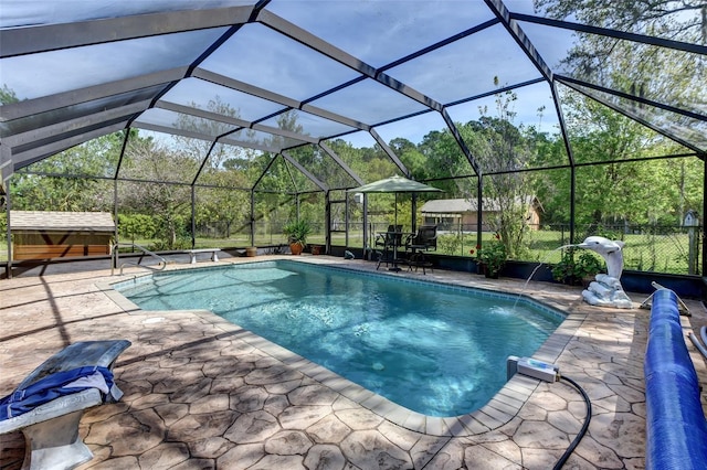 2345 Tomoka Farms Rd, Port Orange, FL 32128 - view of swimming pool featuring a patio and glass enclosure