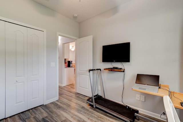 5005 Joseph St, Hastings, FL 32145 - workout room with wood finished floors and baseboards