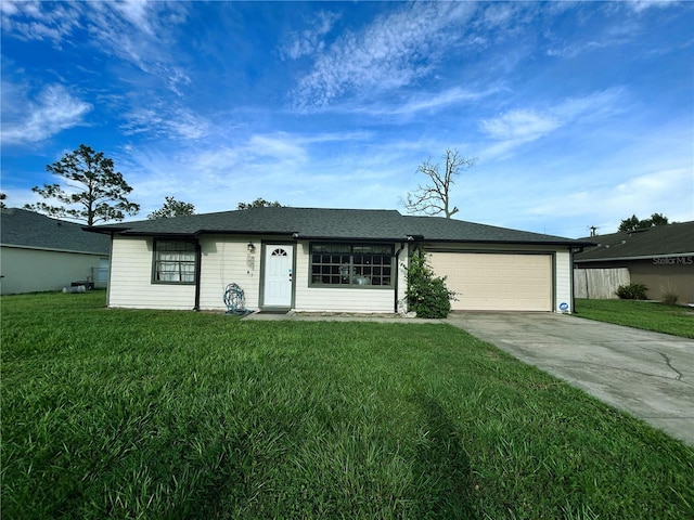 1665 Brewton Cir, Deltona, FL 32738 - ranch-style house featuring a front yard, driveway, and an attached garage