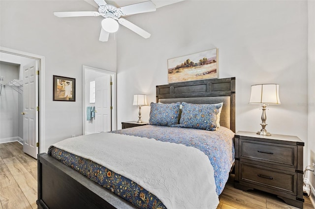 1636 Areca Palm Dr, Port Orange, FL 32128 - bedroom featuring light wood finished floors and a ceiling fan