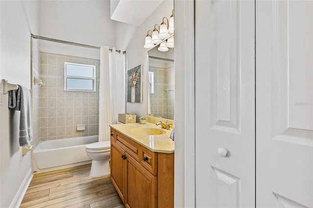 1636 Areca Palm Dr, Port Orange, FL 32128 - full bathroom with shower / tub combo, vanity, and wood finished floors