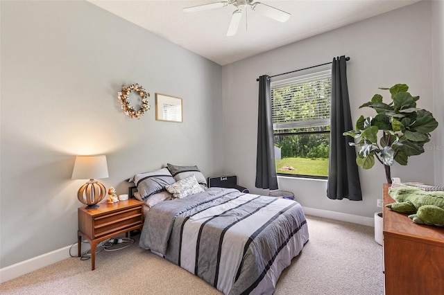 6710 Merryvale Ln, Port Orange, FL 32128 - bedroom featuring light carpet and ceiling fan