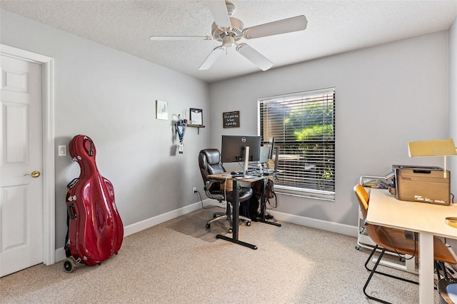 6710 Merryvale Ln, Port Orange, FL 32128 - carpeted office space featuring ceiling fan and a textured ceiling