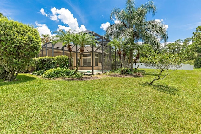 6710 Merryvale Ln, Port Orange, FL 32128 - view of grassy yard featuring glass enclosure