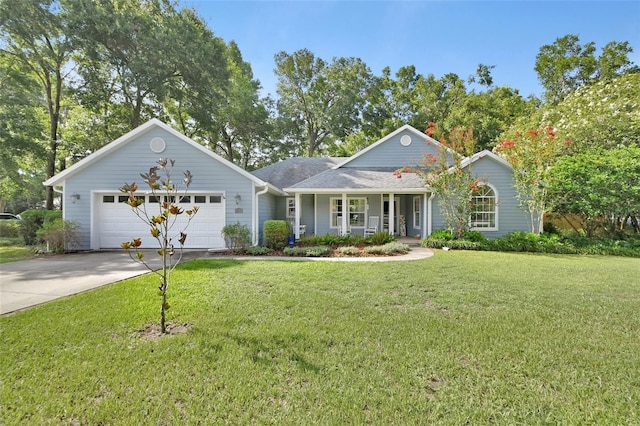 1522 E Silver Hammock, Deland, FL 32720 - single story home with a porch, a front yard, an attached garage, and driveway