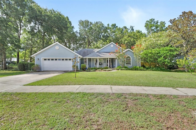 1522 E Silver Hammock, Deland, FL 32720 - ranch-style house with a garage, concrete driveway, and a front yard