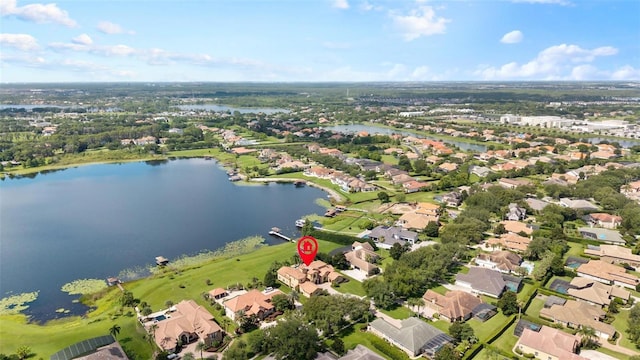 12812 Jacob Grace Ct, Windermere, FL 34786 - aerial overview of property's location with nearby suburban area and a large body of water