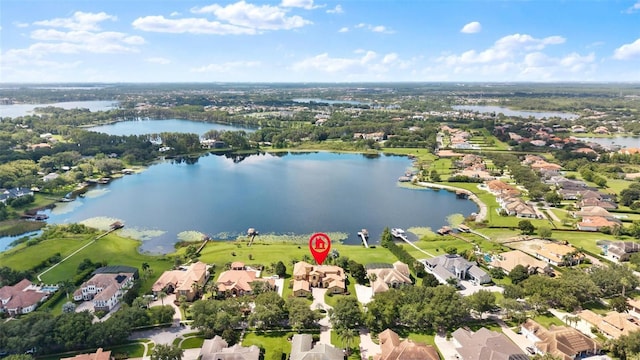 12812 Jacob Grace Ct, Windermere, FL 34786 - aerial view of property's location with a large body of water and nearby suburban area