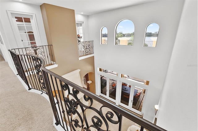 12812 Jacob Grace Ct, Windermere, FL 34786 - staircase with carpet flooring