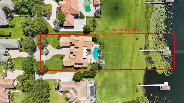 12812 Jacob Grace Ct, Windermere, FL 34786 - aerial view of residential area featuring a pool
