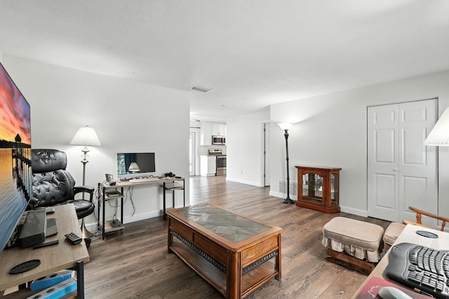 2931 Lantern Dr, South Daytona, FL 32119 - living room with wood finished floors and an office area
