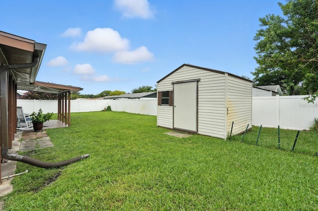 2931 Lantern Dr, South Daytona, FL 32119 - fenced backyard featuring a shed