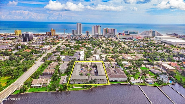 415 N Halifax Ave Unit 109, Daytona Beach, FL 32118 - view of urban area with a nearby body of water and property parcel outlined