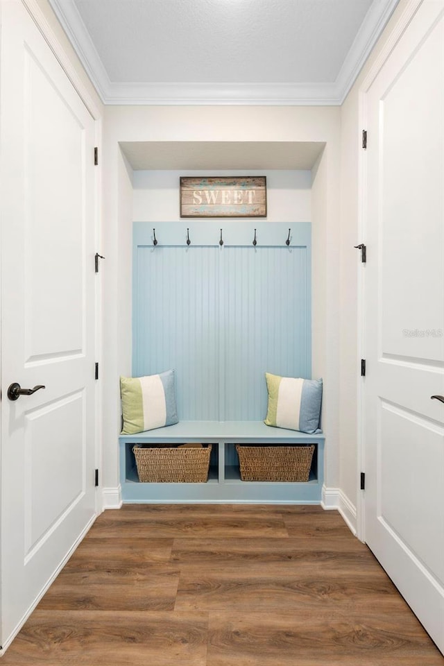249 Kellet Way, Saint Johns, FL 32259 - mudroom featuring ornamental molding and wood finished floors
