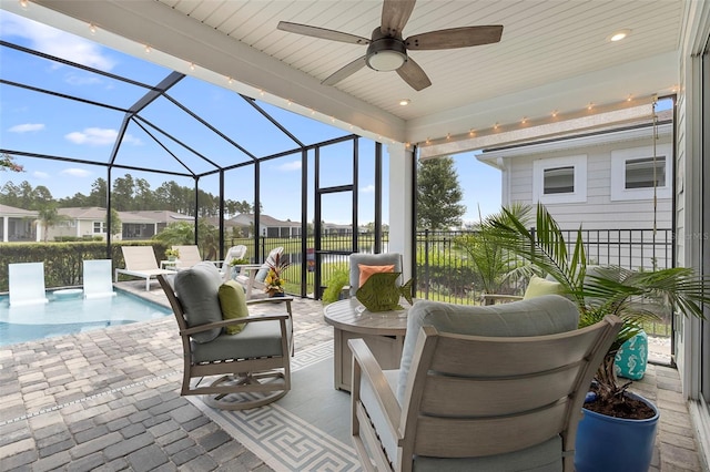 249 Kellet Way, Saint Johns, FL 32259 - view of patio / terrace featuring ceiling fan and a lanai