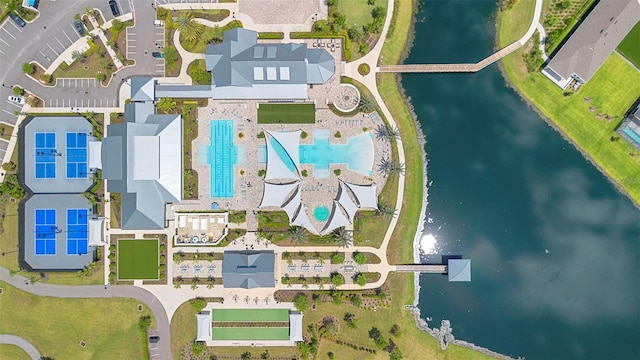 249 Kellet Way, Saint Johns, FL 32259 - aerial view of property and surrounding area with a pool area and a large body of water