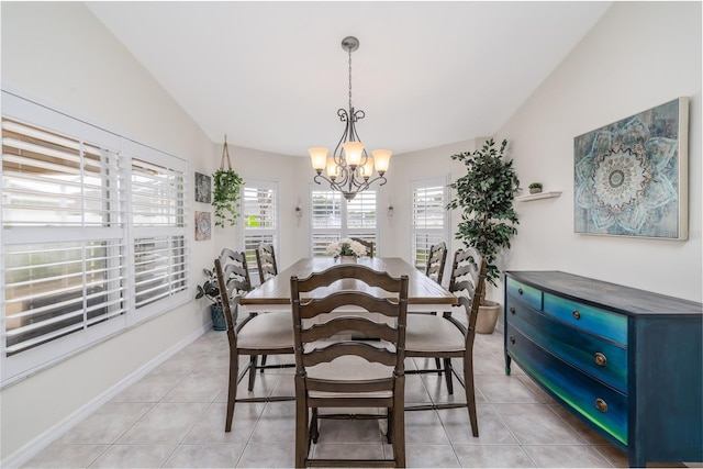 6151 Sabal Point Cir, Port Orange, FL 32128 - dining area with a chandelier and light tile patterned flooring