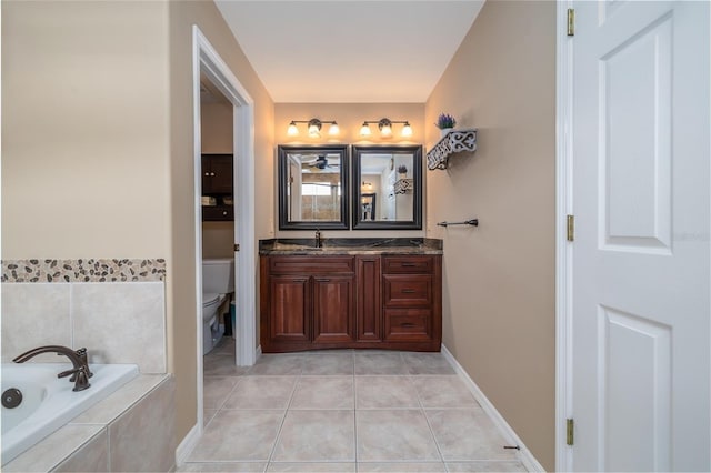 6151 Sabal Point Cir, Port Orange, FL 32128 - full bath featuring a bath, vanity, and tile patterned flooring
