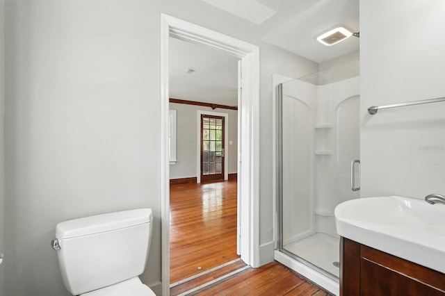 200 N St, Daytona Beach, FL 32114 - full bath featuring wood finished floors, a stall shower, and vanity