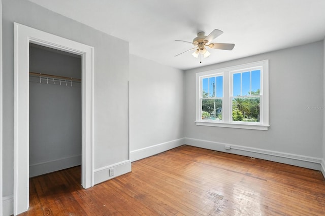 200 N St, Daytona Beach, FL 32114 - unfurnished bedroom featuring hardwood / wood-style flooring and ceiling fan