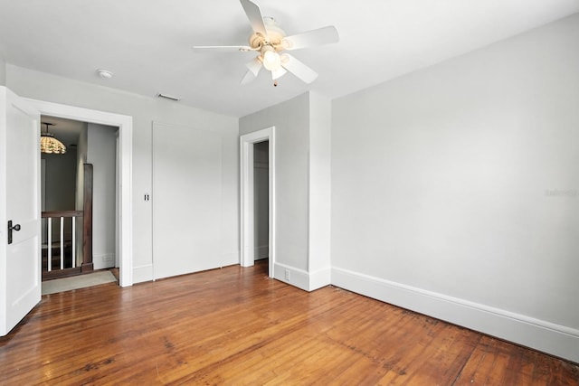 200 N St, Daytona Beach, FL 32114 - unfurnished bedroom with wood-type flooring and a ceiling fan