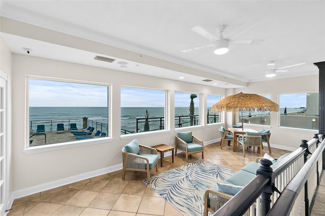 3315 S Atlantic Ave Unit 408, Daytona Beach Shores, FL 32118 - sunroom with a water view
