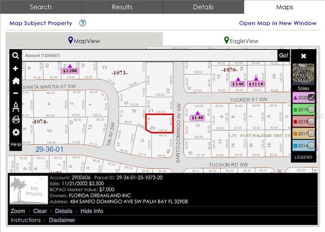 Address Not Disclosed, Bay FL, 32908 land for sale