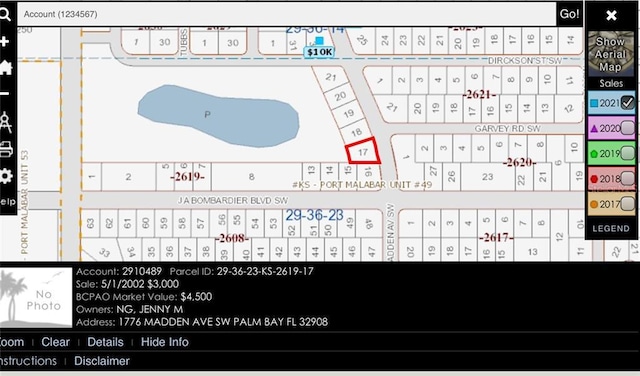 1776 Madden Ave SW, Palm Bay FL, 32908 land for sale