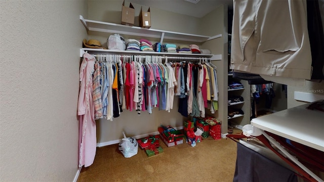 spacious closet featuring carpet