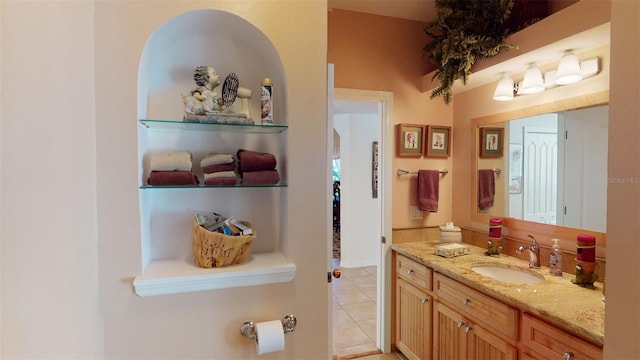 bathroom featuring vanity and tile patterned floors