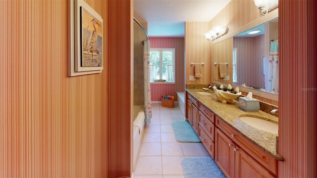 bathroom featuring tile patterned floors and vanity