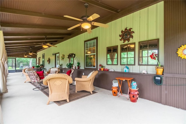 view of patio with ceiling fan