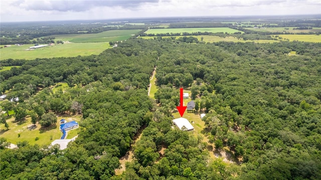 bird's eye view with a rural view