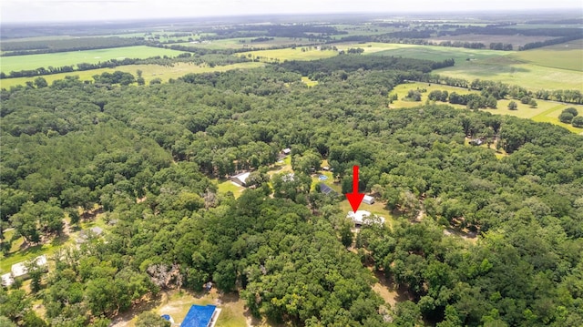 aerial view featuring a rural view