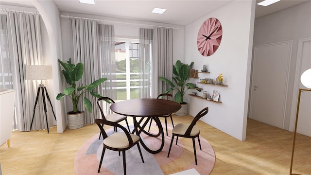 dining area featuring light hardwood / wood-style floors