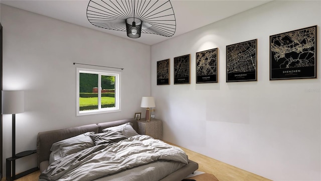 bedroom featuring light hardwood / wood-style flooring