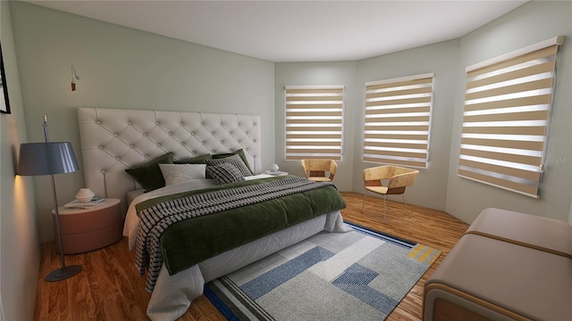 bedroom featuring light hardwood / wood-style floors