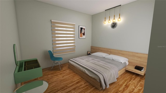 bedroom featuring light hardwood / wood-style floors