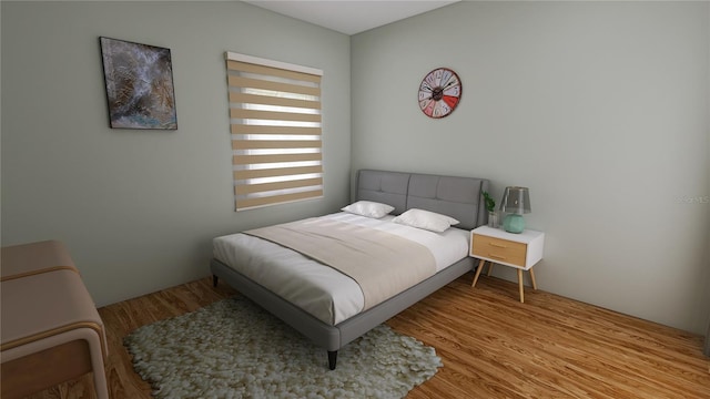 bedroom featuring light hardwood / wood-style floors