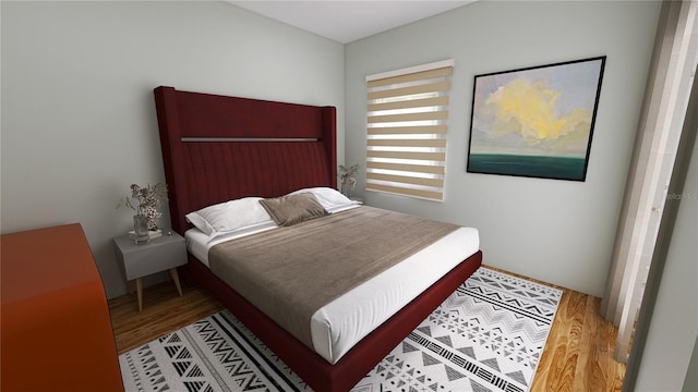 bedroom featuring dark hardwood / wood-style flooring