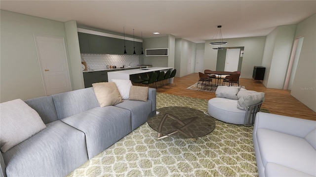 living room featuring hardwood / wood-style flooring