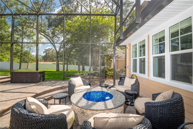 view of sunroom