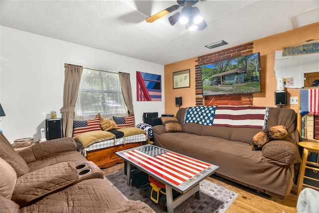 living room featuring hardwood / wood-style flooring