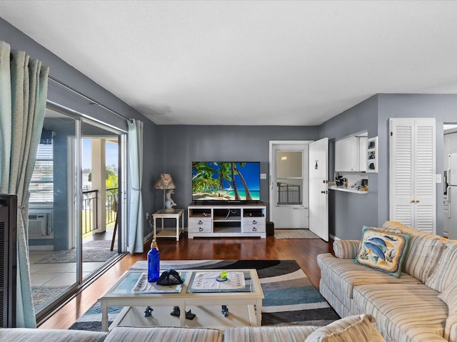 5108 Amulet Dr Unit 206, New Port Richey, FL 34652 - living room featuring dark hardwood / wood-style flooring and cooling unit