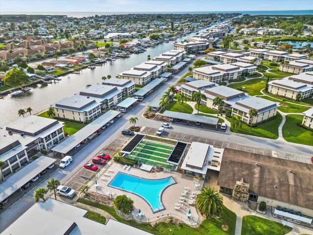 5108 Amulet Dr Unit 206, New Port Richey, FL 34652 - drone / aerial view with a water view