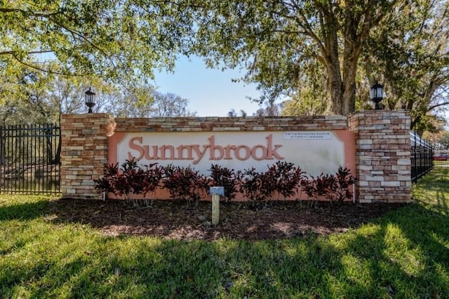 view of community sign