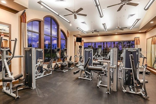 exercise room with visible vents