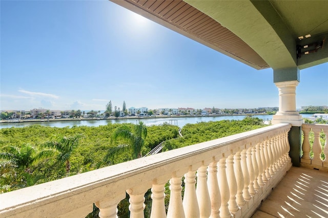 balcony with a water view