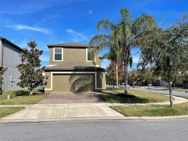 view of front facade with a garage